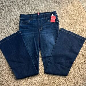 NWT Spanx dark wash flare jeans. Small petite. “Midnight Shade”